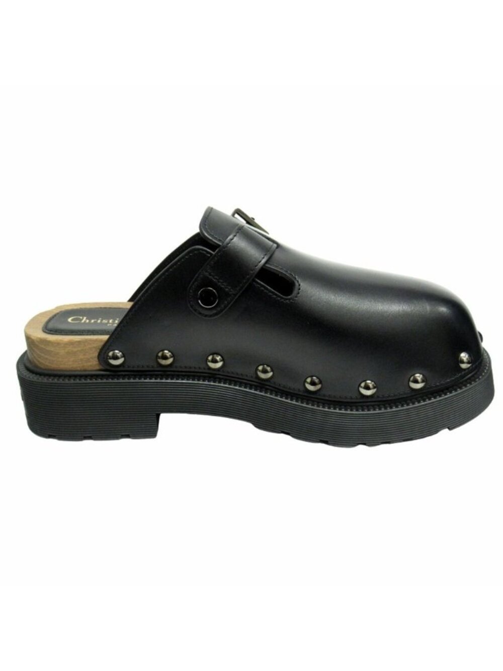 Dior Quake Leather Clog Sandals Sabot Platform 39 Black - Picture 2 of 9